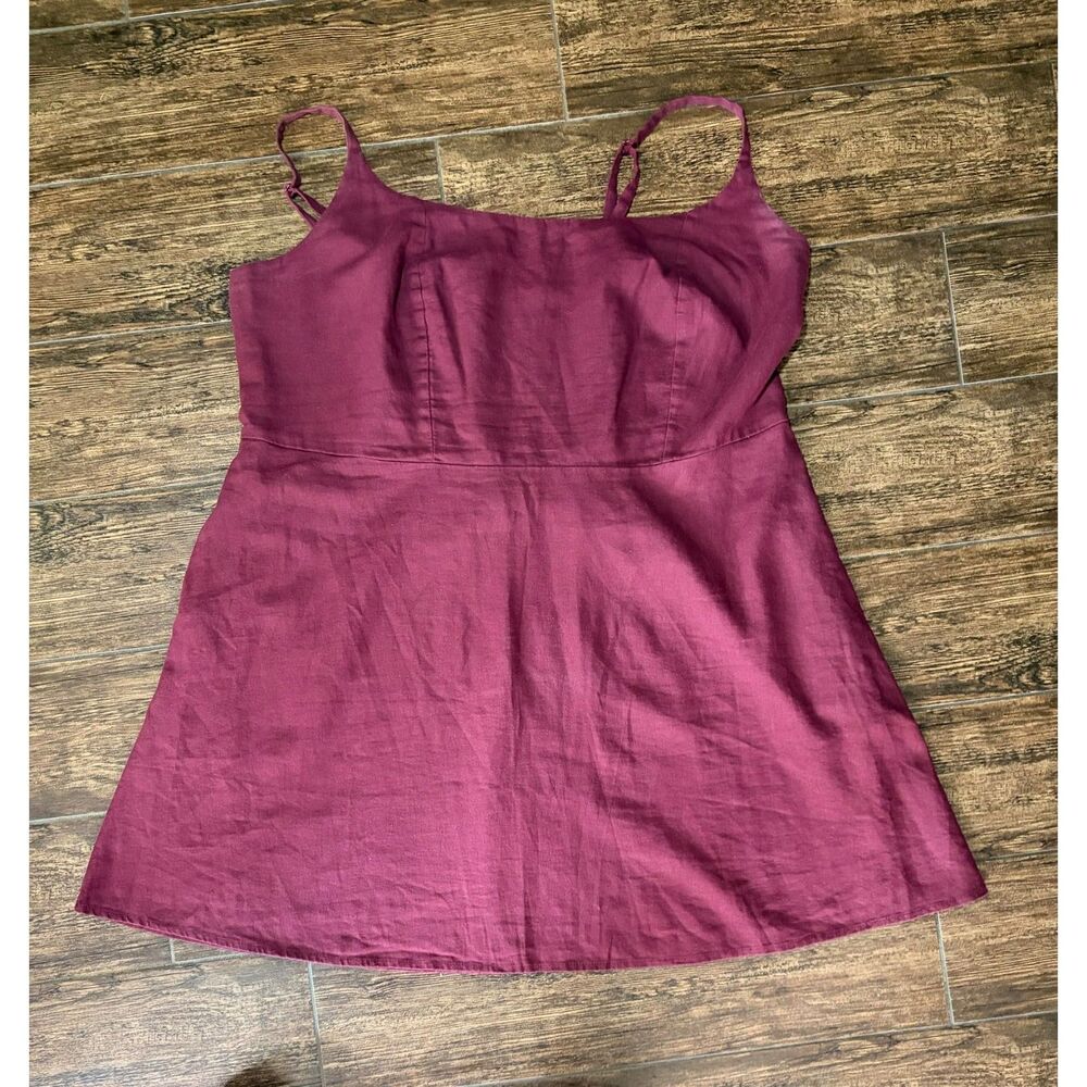 Old Navy Burgundy Linen-Blend Cami Dress - 2X